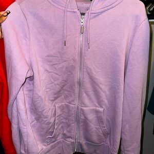 Primark Lilac Zip Up Hooded Sweater, Size Lg.